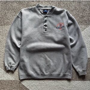 Vintage 1998 San Diego Padres 1/4 Button Up Pullover Grey Sweater